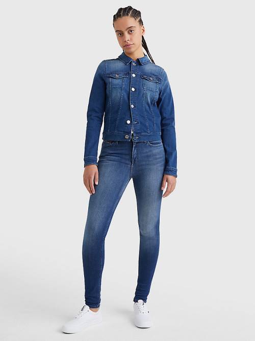 Tommy Hilfiger Organic Pamut Slim Fit Denim Kabát Női Denim | TH056YDF