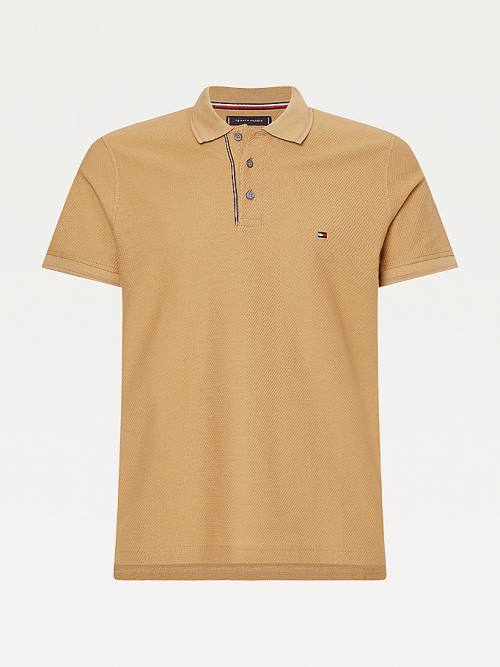 Tommy Hilfiger Organic Pamut Slim Fit Póló Férfi Barna | TH016EQP