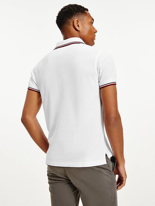 Tommy Hilfiger Organic Pamut Slim Fit Póló Férfi Fehér | TH049AOP