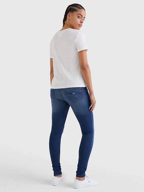 Tommy Hilfiger Organic Pamut Slim Fit Póló Női Fehér | TH297LZN