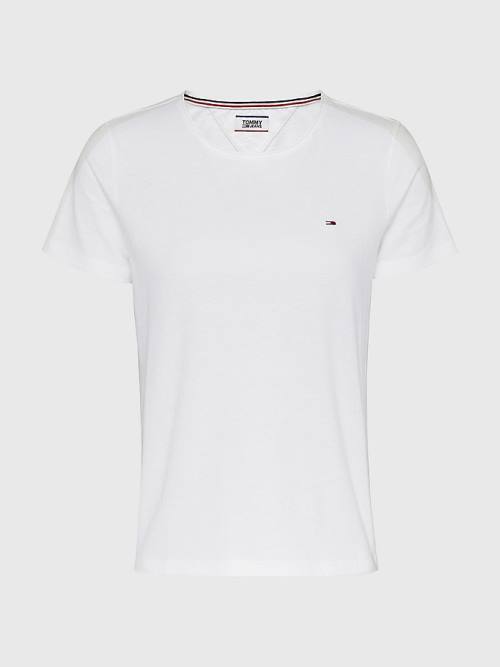 Tommy Hilfiger Organic Pamut Slim Fit Póló Női Fehér | TH297LZN