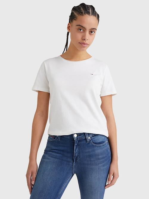 Tommy Hilfiger Organic Pamut Slim Fit Póló Női Fehér | TH297LZN