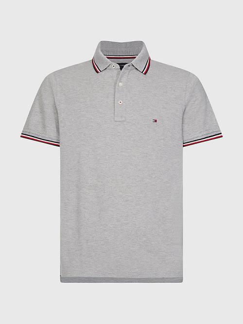 Tommy Hilfiger Organic Pamut Slim Fit Póló Férfi Szürke | TH806UHR