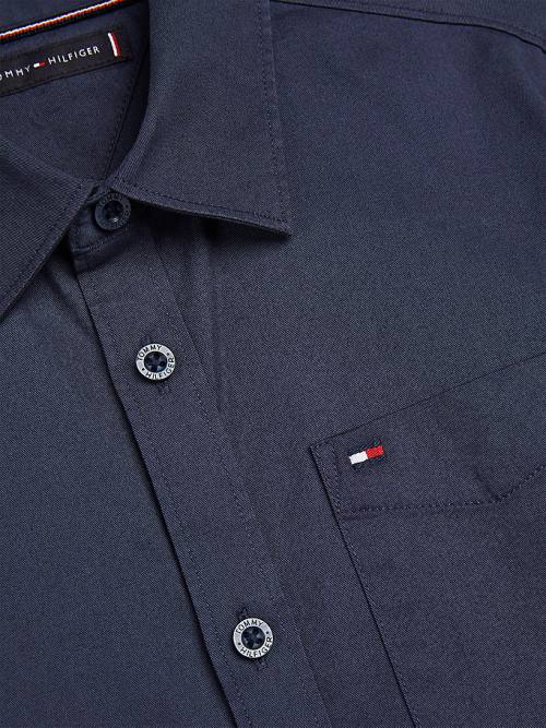 Tommy Hilfiger Organic Pamut Stretch Twill Logo Ingek Fiú Kék | TH256IYX