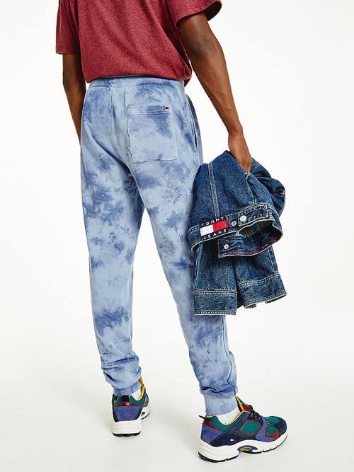 Tommy Hilfiger Organic Pamut Tie-Dye Slim Fit Joggers Nadrág Férfi Kék | TH417TFE