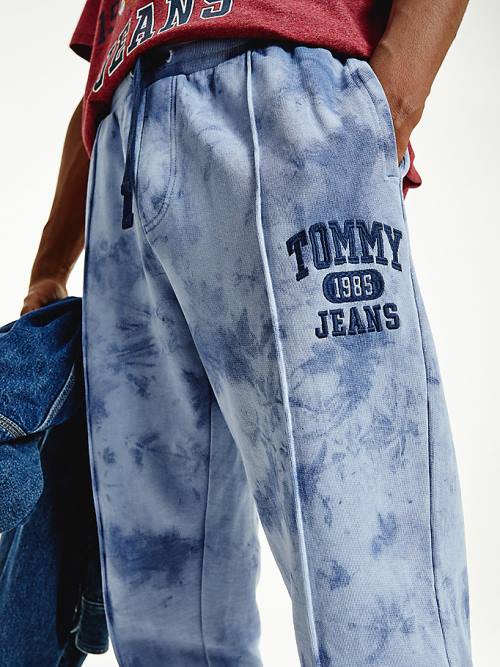 Tommy Hilfiger Organic Pamut Tie-Dye Slim Fit Joggers Nadrág Férfi Kék | TH417TFE