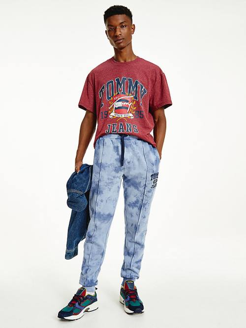 Tommy Hilfiger Organic Pamut Tie-Dye Slim Fit Joggers Nadrág Férfi Kék | TH417TFE