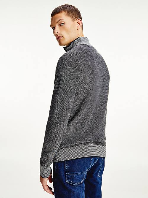 Tommy Hilfiger Organic Pamut Tonal Half-Zip Jumper Pulóverek Férfi Szürke | TH056UDM