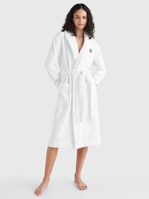 Tommy Hilfiger Organic Pamut Towelling Robe Pizsama Női Fehér | TH348JWN