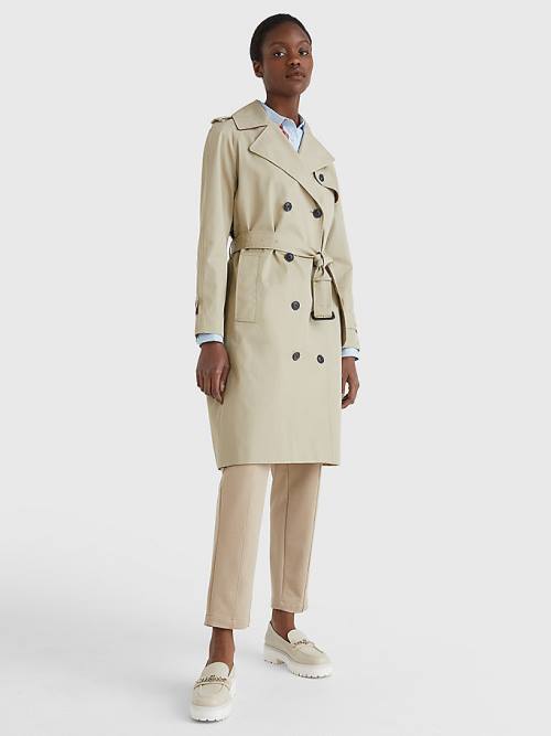 Tommy Hilfiger Organic Pamut Trench Dzseki Női Bézs | TH368WOS