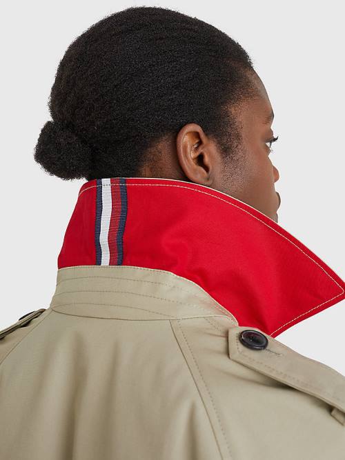 Tommy Hilfiger Organic Pamut Trench Dzseki Női Bézs | TH368WOS