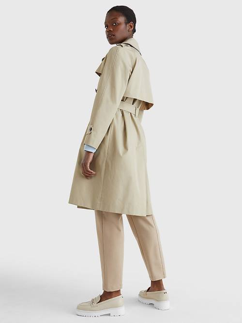 Tommy Hilfiger Organic Pamut Trench Dzseki Női Bézs | TH368WOS