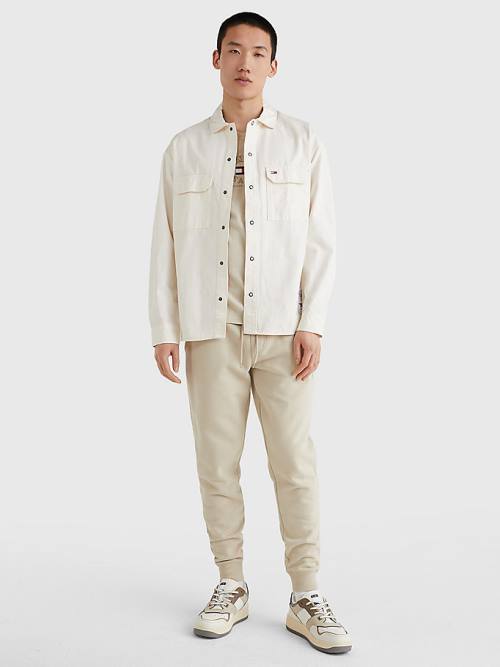 Tommy Hilfiger Organic Pamut Twill Overshirt Ingek Férfi Fehér | TH510KIH