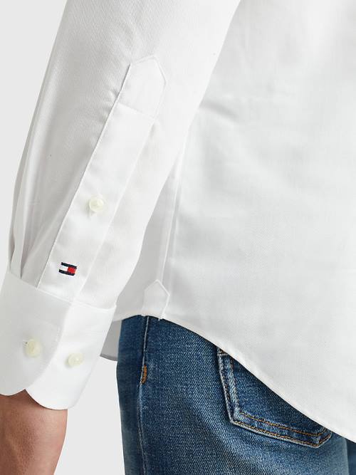 Tommy Hilfiger Organic Pamut Twill Slim Fit Ingek Férfi Fehér | TH761YNM