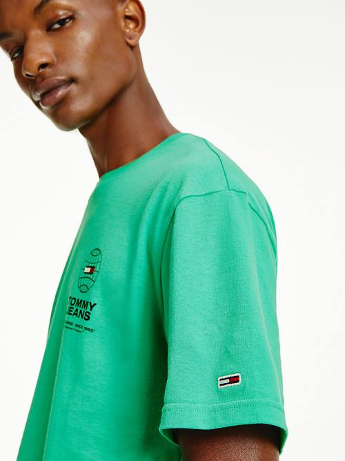 Tommy Hilfiger Organic Pamut Unity Logos Póló Férfi Zöld | TH146IMR