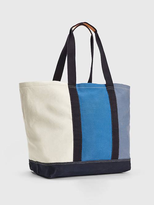 Tommy Hilfiger Organic Pamut Vászon Tote Táska Férfi Kék | TH304WQM