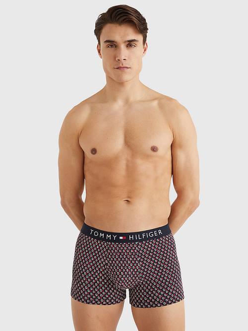 Tommy Hilfiger Original All-Over Print Trunks Fehérnemű Férfi Fekete | TH852VWI