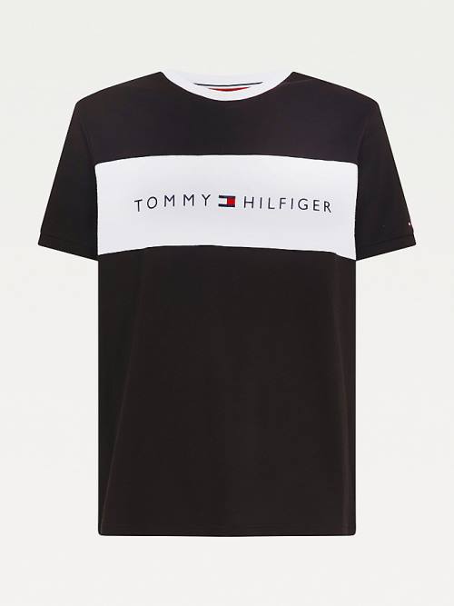 Tommy Hilfiger Original Colour-Blocked Logo Pizsama Férfi Fekete | TH239YKU