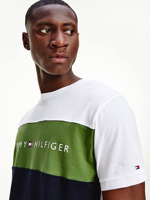 Tommy Hilfiger Original Colour-Blocked Logo Pizsama Férfi Zöld | TH251SHR