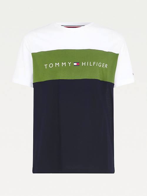 Tommy Hilfiger Original Colour-Blocked Logo Pizsama Férfi Zöld | TH251SHR