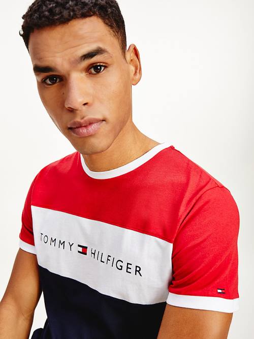 Tommy Hilfiger Original Colour-Blocked Logo Pizsama Férfi Piros | TH268ION