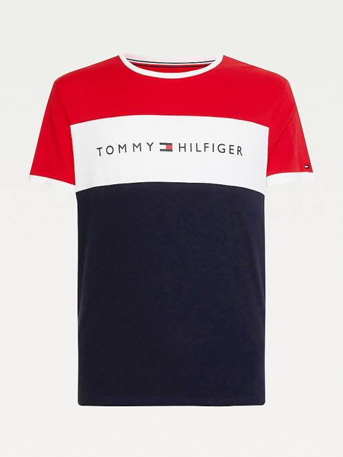 Tommy Hilfiger Original Colour-Blocked Logo Pizsama Férfi Piros | TH268ION