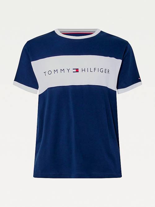 Tommy Hilfiger Original Colour-Blocked Logo Pizsama Férfi Kék | TH375HAL