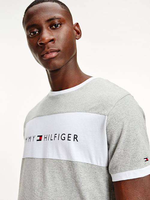 Tommy Hilfiger Original Colour-Blocked Logo Pizsama Férfi Szürke | TH980AMB