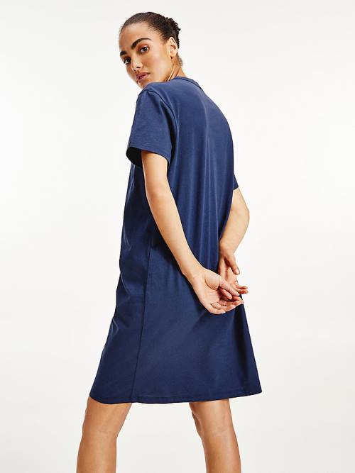 Tommy Hilfiger Original Half Sleeve Nightdress Pizsama Női Kék | TH834EIO