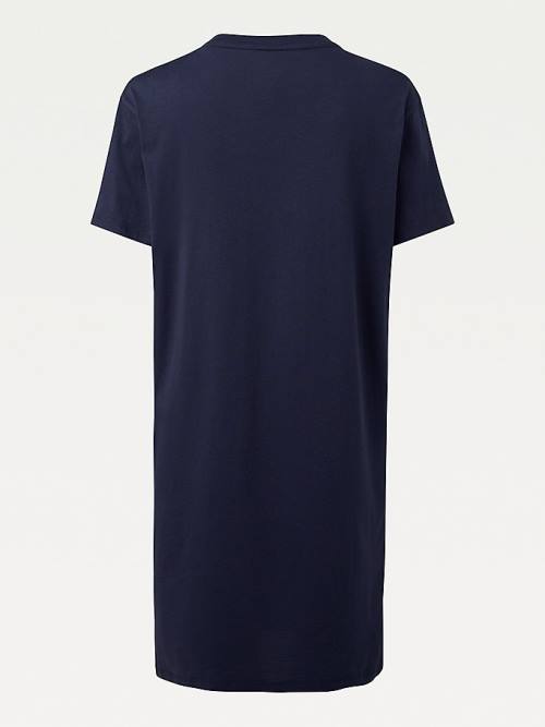 Tommy Hilfiger Original Half Sleeve Nightdress Pizsama Női Kék | TH834EIO