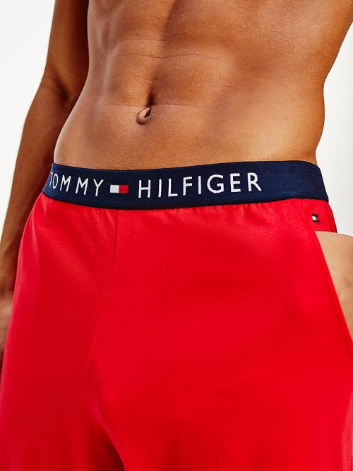 Tommy Hilfiger Original Jersey Logo Shorts Pizsama Férfi Piros | TH048BKC