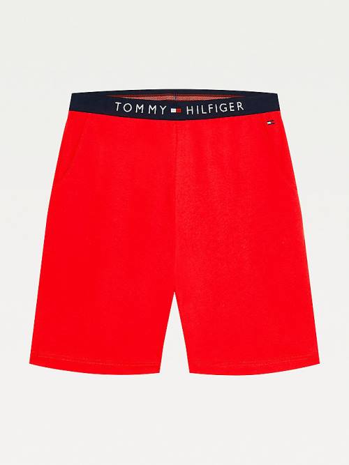 Tommy Hilfiger Original Jersey Logo Shorts Pizsama Férfi Piros | TH048BKC