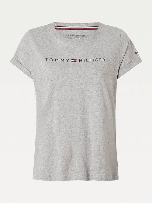 Tommy Hilfiger Original Logo Turn-Back Cuff Póló Női Szürke | TH753CIW