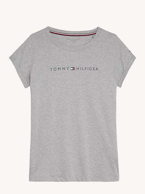 Tommy Hilfiger Original Logo Turn-Back Cuff Póló Női Szürke | TH753CIW