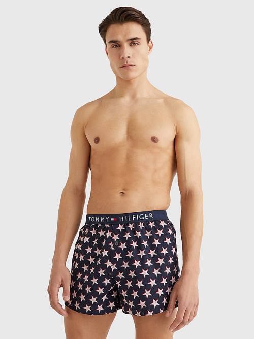 Tommy Hilfiger Original Logo Waistband Print Boxer Shorts Fehérnemű Férfi Bézs | TH461NAC