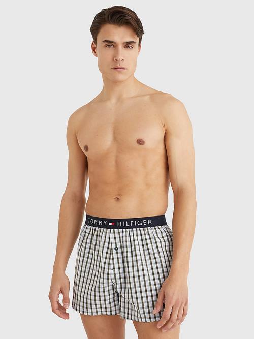 Tommy Hilfiger Original Logo Waistband Print Boxer Shorts Fehérnemű Férfi Bézs | TH803LKM