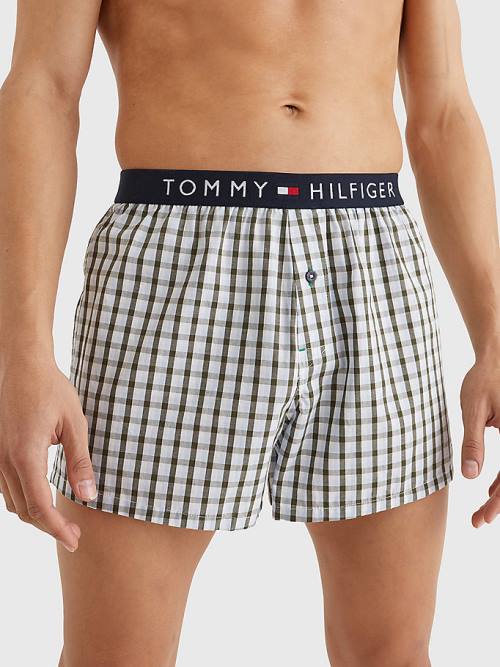 Tommy Hilfiger Original Logo Waistband Print Boxer Shorts Fehérnemű Férfi Bézs | TH803LKM