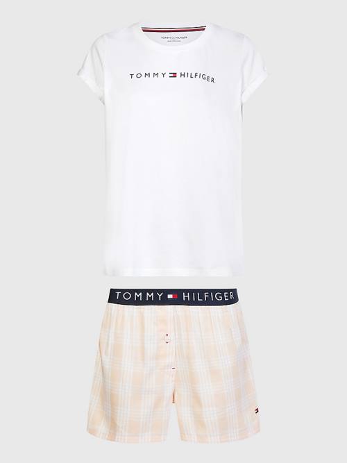 Tommy Hilfiger Original Rövid Print Set Pizsama Női Rózsaszín | TH315ESC