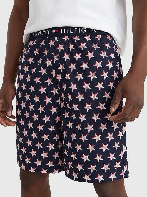 Tommy Hilfiger Original Rövid Print Set Pizsama Férfi Fehér | TH984HBM