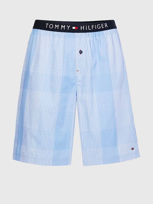 Tommy Hilfiger Original Woven Print Shorts Pizsama Férfi Kék | TH958OWR