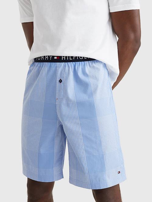 Tommy Hilfiger Original Woven Print Shorts Pizsama Férfi Kék | TH958OWR