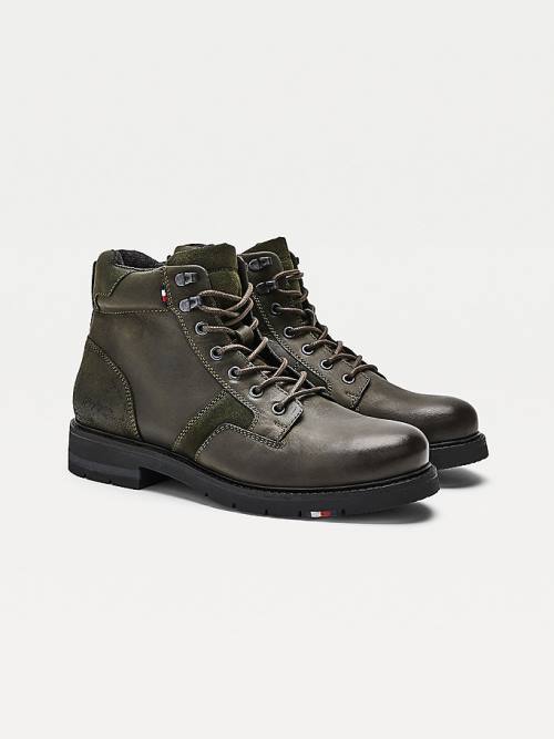 Tommy Hilfiger Outdoor Mixed Panel Ankle Bakancs Férfi Zöld | TH084LZQ