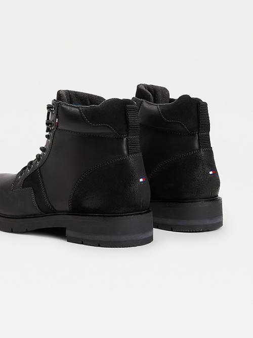 Tommy Hilfiger Outdoor Mixed Panel Ankle Bakancs Férfi Fekete | TH350RLT