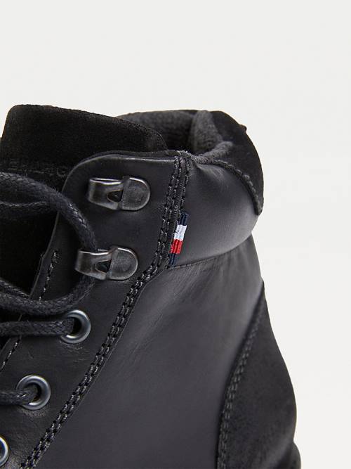 Tommy Hilfiger Outdoor Mixed Panel Ankle Bakancs Férfi Fekete | TH350RLT