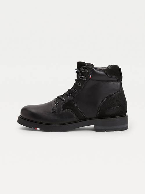 Tommy Hilfiger Outdoor Mixed Panel Ankle Bakancs Férfi Fekete | TH350RLT