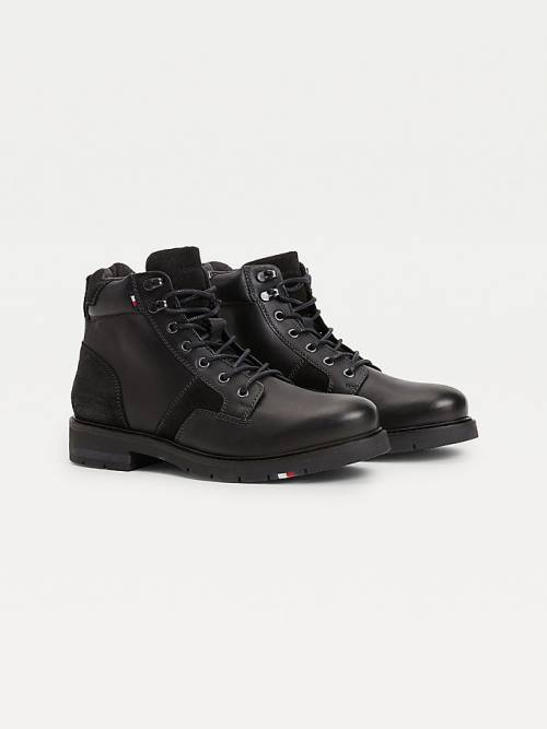 Tommy Hilfiger Outdoor Mixed Panel Ankle Bakancs Férfi Fekete | TH350RLT