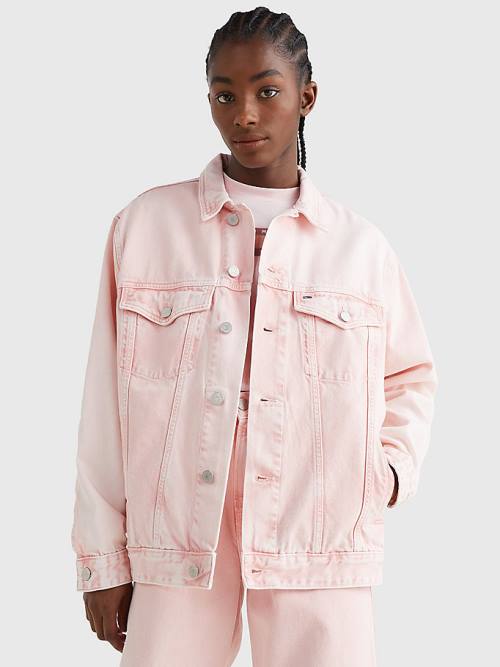 Tommy Hilfiger Oversized Denim Trucker Kabát Női Denim | TH146CLT