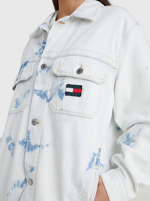 Tommy Hilfiger Oversized Marbled Denim Utility Kabát Női Denim | TH395YMA