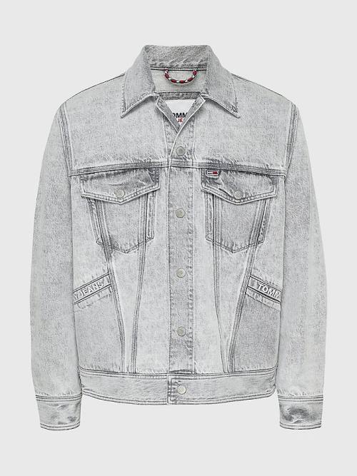 Tommy Hilfiger Oversized Rigid Denim Kabát Férfi Denim | TH572KYX