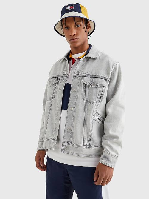 Tommy Hilfiger Oversized Rigid Denim Kabát Férfi Denim | TH572KYX